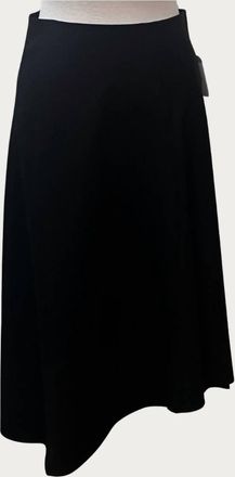 Elliott Lauren High Low Pin Stripe Skirt In Black