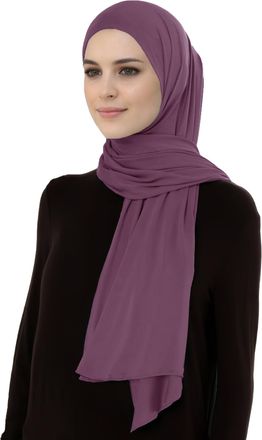 Lina & Lily Breathable Premium Modal Woven Hijab Head Scarf Shawl Wrap for Muslim Women Lightweight (Dark Mauve)