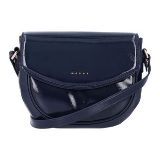 Marni Tassen, Dames, Blauw, ONE Size, Leer, Smile Bag