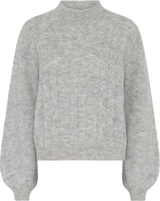 Bruuns Bazaar Round-neck Truien - Dames - Ronde hals truien - Grijs - S - Truien & Vesten