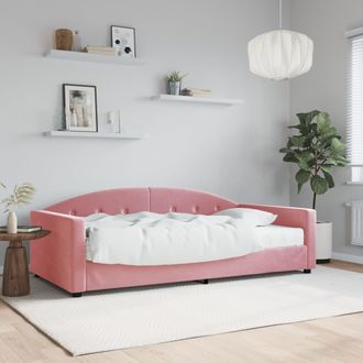 vidaXL Sof&aacute; Cama Con Colch&oacute;n Terciopelo Rosa 100x200 Cm Vidaxl