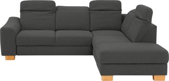 HOME AFFAIRE Ecksofa »Dundee L-Form« wahlweise mit Kopfteilverstellung und zusätzlich mit Bettfunktion