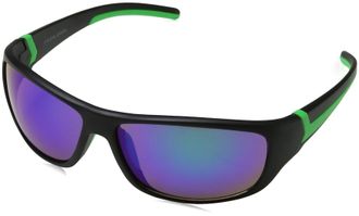 Eyelevel Mens REBEL REBEL Oval Sunglasses 65, Black/Green/Blue Mirror