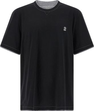 Brunello Cucinelli Black Cotton Mens T-Shirt