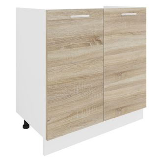 ebuy24 Lavabo Vcm Dimensiones Aprox. Al. 82 X An. 80 X. T. 46 Cm Gabinete Inferior Con Dos Puertas Giratorias Muebles De Cocina - Esilo (blanco / Roble Sonom