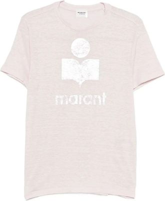 Isabel Marant T-Shirt Zewel In Lino Con Logo-Donna