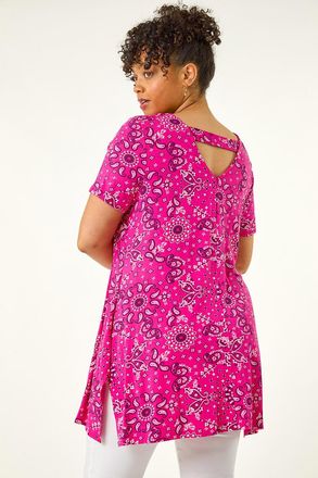 Roman Paisley Print Bar Back Top