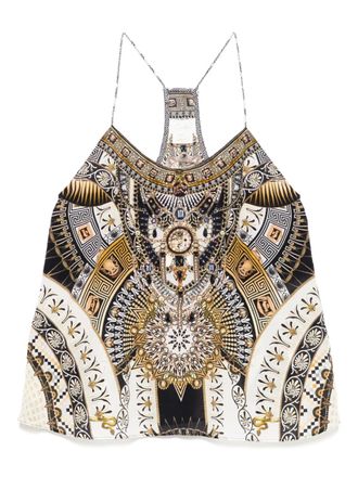 Camilla Temple of Dendara T top met bandjes - Zwart