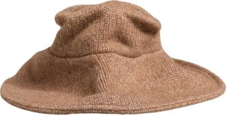 Dolce & Gabbana Brown Llama Wool Women Knitted Capello Hat Nylon
