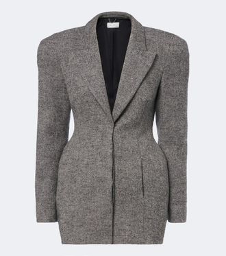 Magda Butrym Herringbone wool-blend blazer dress