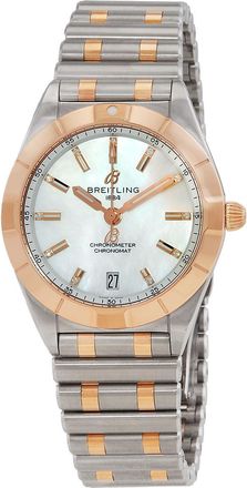 Breitling Pre-owned Breitling Chronomat Quartz Mother of Pearl Dial Ladies Watch U77310101A2U1