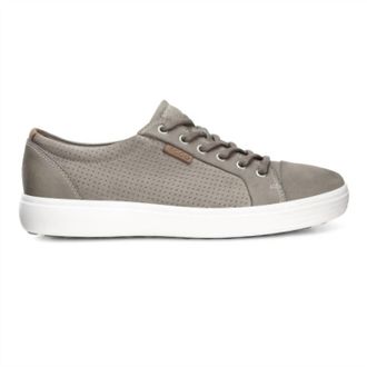 Ecco Mens Soft 7 Perf Tie Sneaker Lace Up Shoes In Moon Rock