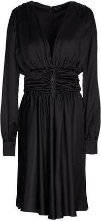 8 by YOOX VISCOSE RUCHED WAIST MIDI DRESS