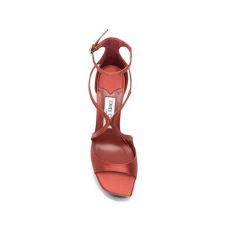 Jimmy Choo London Womens Satin Sandals Azia 95 Red