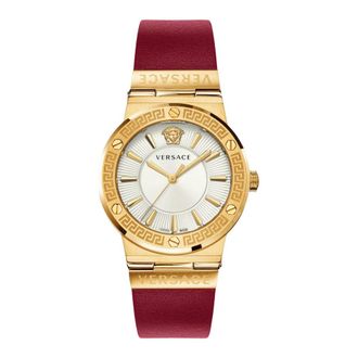 Versace Luxe Horloge - Dames - Horloges - Geel - ONE Size - Leer - Accessoires