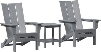 vidaXL vidaXL Garden Lounge Furniture 3 pcs Light Grey 38 x 38 x 46cm Plastic