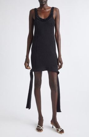 Aisling Camps Flip Cotton Blend Rib Sweater Tank in Black at Nordstrom, Size X-Small