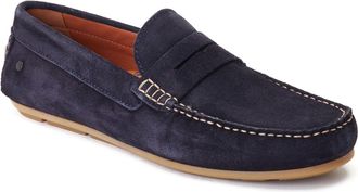 Base London Collins Leren Heren Navy Loafers