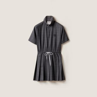 Miu Miu Prince of Wales pleated short dress