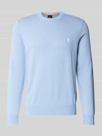 Boss Orange by Hugo Boss BOSS Orange Regular Fit Strickpullover aus Baumwoll-Kaschmir-Mix in Hellblau, Gr&ouml;&szlig;e XXL
