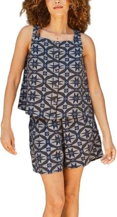Ace & Jig Anu Button-up Square Neck Tank Top in Compass at Nordstrom, Size Xx-Small