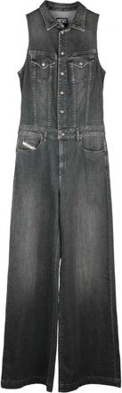 Diesel Denim jumpsuit met clipsluiting - Dames - Jumpsuits - Grijs - XL - Denim - Jumpsuits & Playsuits