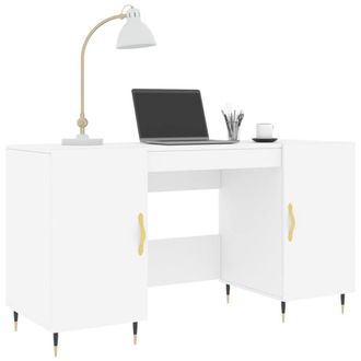 Berkfield Home Elegant Desk White 140x50x75 cm Engineered Wood | Size: 140 x 50 x 75 cm