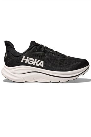Hoka One One Womens Clifton 10 Running Shoe - Wide In Black/white
