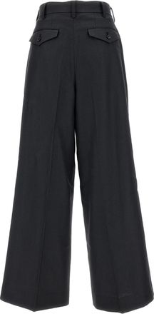 Junya Watanabe Brown Wide-Leg Pleated Wool-Blend Trousers