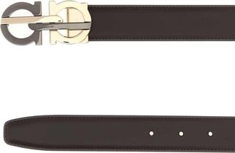 Ferragamo Mens Double Adjus T.moronero Leather Cinture Belt