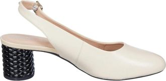 Geox Blokhak Slingback Pomp - Dames - Pumps - Beige - 36 1/2 EU - Leer - Schoenen
