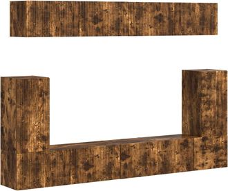 vidaXL Conjunto De Mueble De Tv 5 Uds. Roble Ahumado Vidaxl