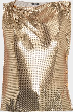 Versace Safety Pin Metal Mesh Top