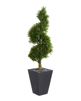 Nearly Natural 5Ft Boxwood Spiral Topiary Uv-Resistant Artificial Tree In Planter (Indoor/Outdoor)