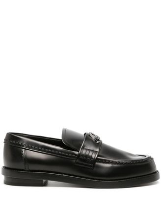 Alexander McQueen Seal-plaque leather loafers - Black