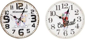 Trade Shop Trade Shop - Orologio In Legno Da Parete Analogico Vintage Drink Cocktail Cucina Casa 218700