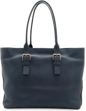 Louis Vuitton Pre-owned Navy Taurillon Leder Tote Bag - Dames - Vintage Shopper - Blauw - ONE Size - Leer - Vintage