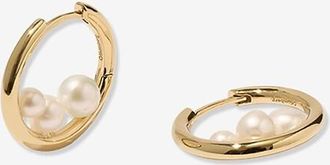 Otiumberg Creolen aus vergoldetem Silber mit Perlen Trio Pearl Hoops