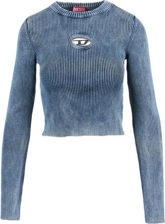 Diesel Textured Blue Ribbed Under-Jacket Knit