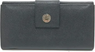Bulgari Black Leather Long Wallet (Bi-Fold) (Pre-Owned)