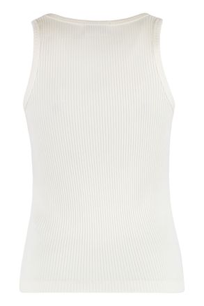 Ganni Organic Cotton Ribbed Tank Top - White