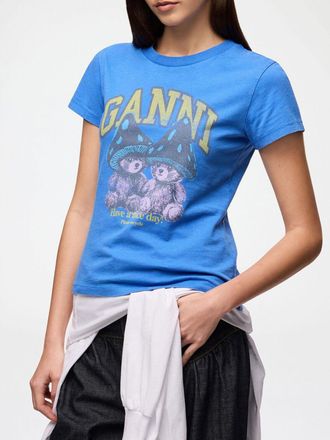 Ganni Slim Fit Graphic Print T-shirt in Organic and Recycled Cotton