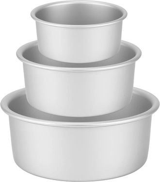 OEM Juego De 3 Moldes Redondos Para Pasteles (&oslash; 15/20/26 Cm), Moldes Profesionales De Aluminio Anodizado Para Pasteles De Varias Capas Con Base Desmontabl