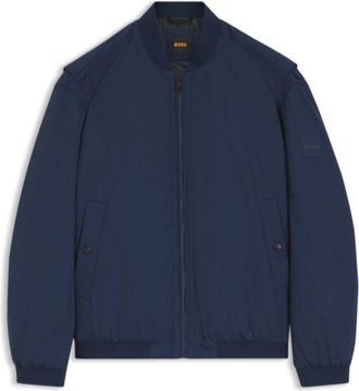 BOSS Water-repellent bomber jacket in cotton-touch fabric