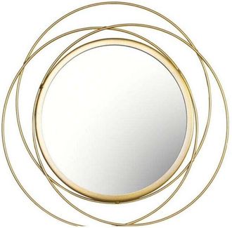 OEM Specchio Rotondo Da Parete In Metallo Color Oro - Elegante Elemento DArredo Per Soggiorno, Camera Da Letto O Ingresso - Diametro 60 Cm