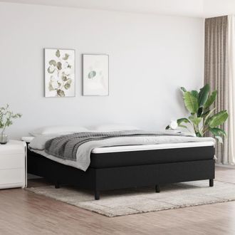 vidaXL Cama Box Spring Con Colch&oacute;n Tela Negro 160x200 Cm Vidaxl