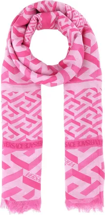 Versace Womens Printed Modal Blend Scarf - Pink - One Size