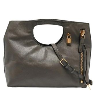 Tom Ford Pre-owned Gestructureerde leren handtas - Dames - Vintage Handtas - Grijs - ONE Size - Leer - Vintage