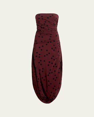 Proenza Schouler Nayara Printed Dot Stetch Viscose Dress