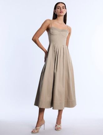 BCBGeneration Fit and Flare Dress in Sandstone at Nordstrom, Size 2